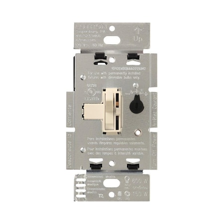 Lutron TGCL153PHLA CFL & LED Toggler Dimmer Light Almond 3466323