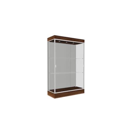 Ghent 76''H x 48''W x 20''D Edge Display Case 6'' Base w/ Harbor Back & Satin Frame 92LFHB-SN-WNH