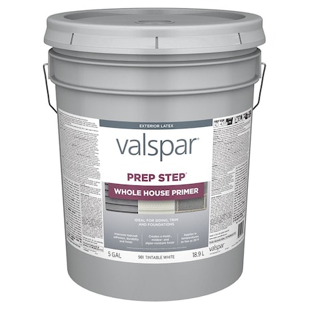 Valspar 5 Gal Paint 981 White Prep Step Exterior Whole House Primer 981