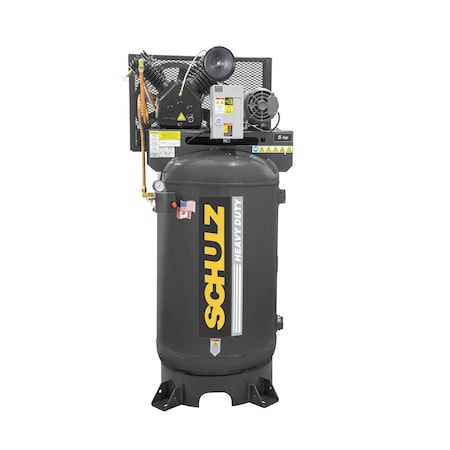 Schulz AIR COMPRESSOR - 5HP- SINGLE PHASE - 80 GALL VERTICAL - 20CFM - 175 PSI 932.9339-0