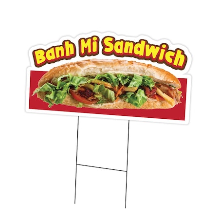 Signmission Banh Mi Sandwich Die Cut Yard & Stake outdoor plastic coroplast window, C-DC-1824-Banh Mi Sandwich19 C-DC-1824-DS-Banh Mi Sandwich19