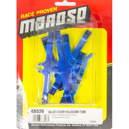 Moroso 68526 Valve Cover Hold Downs for Big Block Chevy, Blue MOR68526