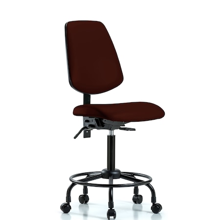 Blue Ridge Ergonomics Medium Bench Chair No Arms, 23" to 31" Height, Vinyl, Burgundy BR-VMBCH-MB-RT-T1-A0-RC-8569