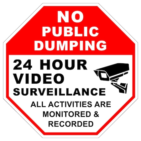 Sign Solutions Usa No Public Dumping, 24 in W x Octagon, Aluminum Sign DCS12DWT2424CUS00099