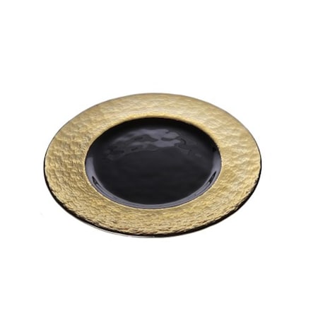 Classic Touch Decor Classic Touch 13 in. Black Chargers with Gold Rim, Set of 4 CC351