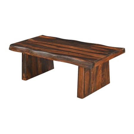 Homeroots 51" Dark Brown Solid Wood Sled Coffee Table 521933