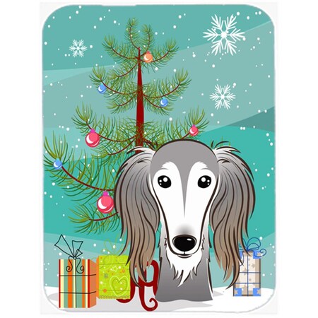 Carolines Treasures Christmas Tree And Saluki Glass Cutting Board- Large BB1601LCB