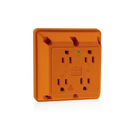Leviton PlugsandReceptacles, 15A, 125VAC, Org, Nylon 1254-IG