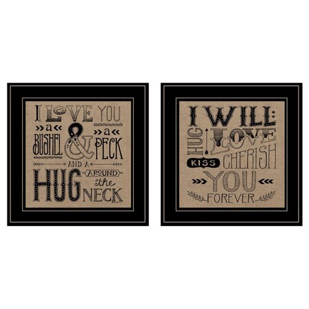 Set Of Two Hugs or Forever 2 Black Framed Print Wall Art, 2PK