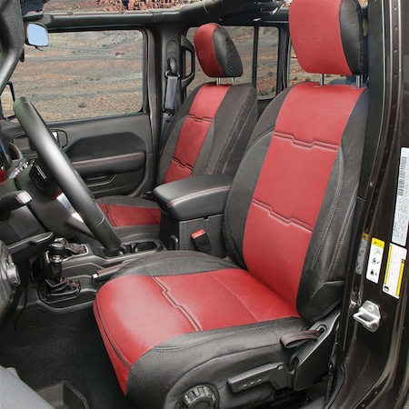 Smittybilt NEOPRENE SEAT COVER SET FRONT/REAR  RED GEN 2 577130