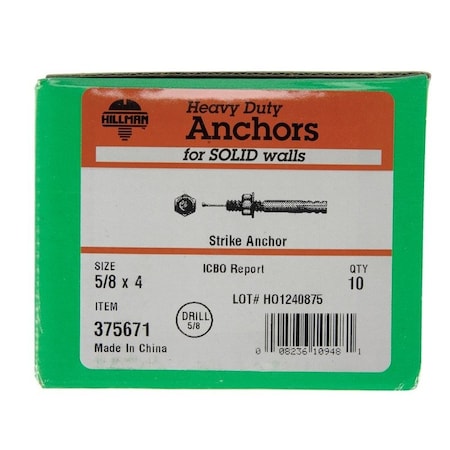 Hillman 5/8 in. D X 4 in. L Steel Round Head Strike Anchor, 10PK 375671