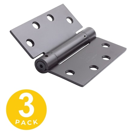 Global Door Controls 4.5 in. x 4.5 in. Spring Full Mortise Square Corner Door Hinge with Fixed Pin - Pack of 3 CPS4545-10B-3