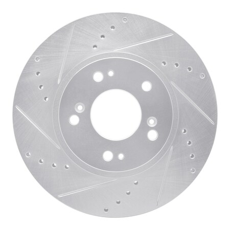 Dynamic Friction Co DFC Brake Rotor - Drilled and Slotted - Silver 631-72059L