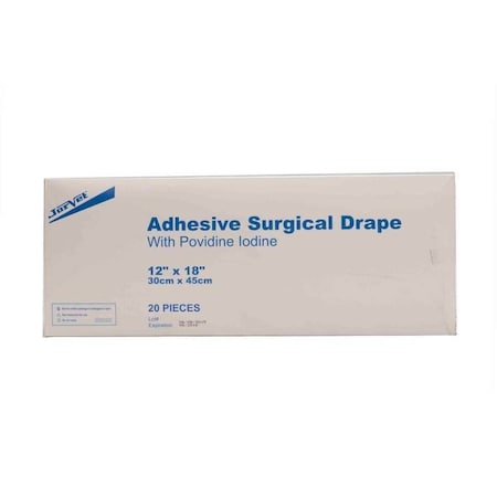 Jorgensen Laboratories Sterile Adhesive Surgical Drape with Povidine, 12"x18", 20PK J1086C