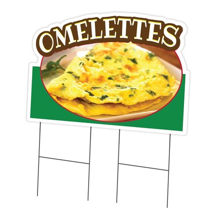 Signmission Omelettes Die Cut Yard Sign & Stake outdoor plastic coroplast window, C-DC-2436-DS-Omelettes19 C-DC-2436-DS-Omelettes19
