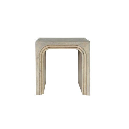 Homeroots 24" White Solid Wood Square Sled End Table 636245