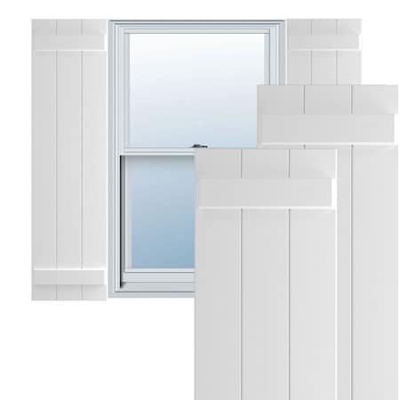 Ekena Millwork True Fit PVC Three Board Joined Board-n-Batten Shutters, Unfinished, 16 1/8W x 36H, PR TFP101BBF16X036UN