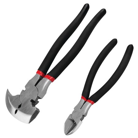 Performance Tool 2 pc. Pliers Set, Fence Pliers, Diagonal Pliers, Cushion Grip W1722