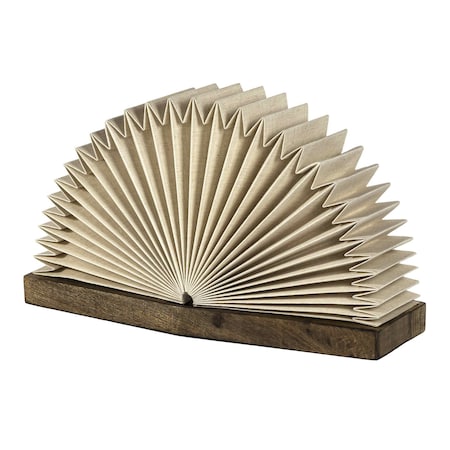Jonathan Y Darla 9.6" Modern Art Deco Paper Full Pleated Fan LED Table Lamp, Natural JYL9109B