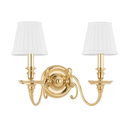 Hudson Valley Lighting Charleston 2 Light Wall Sconce 16 In. Aged Brass 1742-AGB