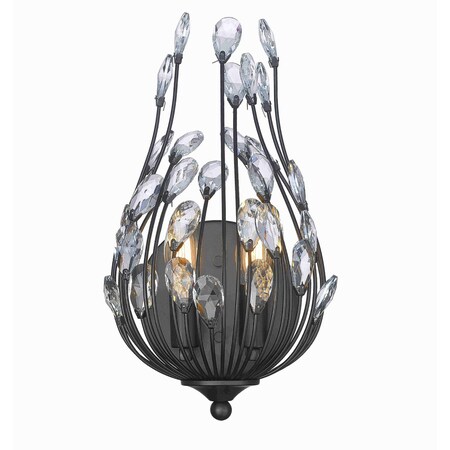 Z-Lite Gabriella Matte Black 2 Light Wall Sconce 1957-2S-MB