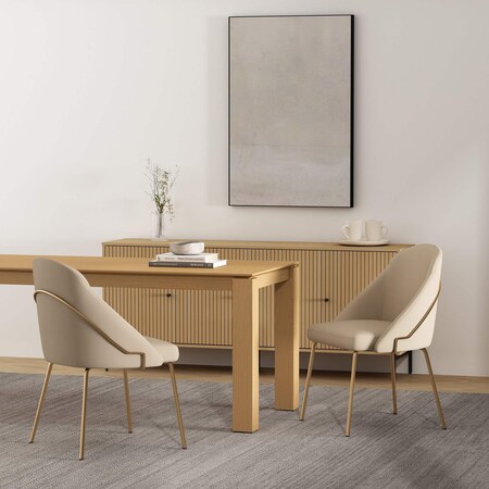 Manhattan Comfort Gracie Dining Chair in Tan and Gold - Set of 2 2-DC100-GTN