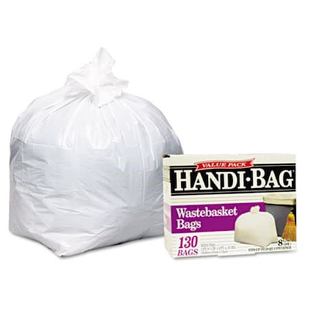 Handi-Bag Super Value Pack  8 Gallon  .55 mil  21.5 x 24  White, 130PK HAB 6FW130