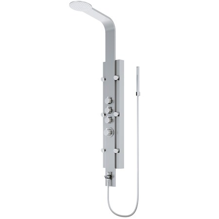 Vigo 60 in. H x 7 in. W 6-Jet Shower Panel System w/ Fixed Rainhead and Hand Shower Wand, Stainless Steel VG08008