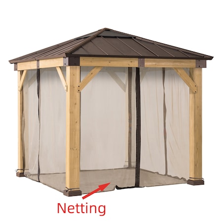 Sunjoy Universal Mosquito Netting for 9 ft. x 9 ft. Wood-Framed Gazebos A111509460