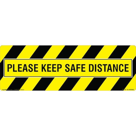 Signmission Please Keep Safe Distance Non-Slip Floor Graphic, 16" x 16", FD-R-16-99980 FD-R-16-99980