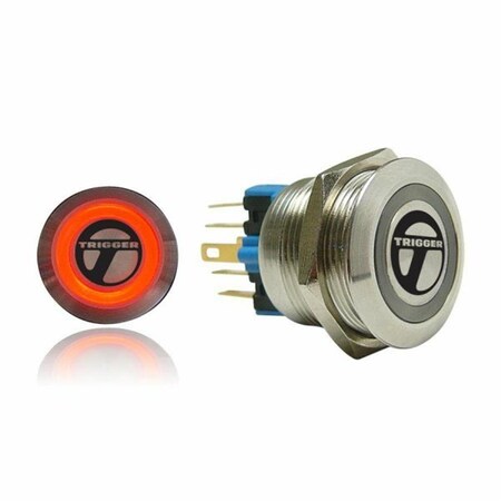 Autoloc Power Accessories AUTSW38Y 16mm Momentary Billet Button with LED Yellow Ring 517