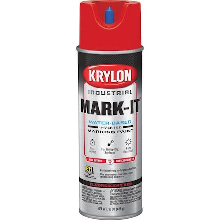 Krylon Mark-It Industrial WB APWA Brilliant Red Inverted Marking Paint 731308