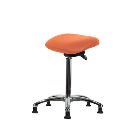 Blue Ridge Ergonomics Vinyl Sit-Stand Chrome - Standing Height with Stationary Glides in Orange Kist Trailblazer Vinyl VSTSS-CR-NF-RG-8613