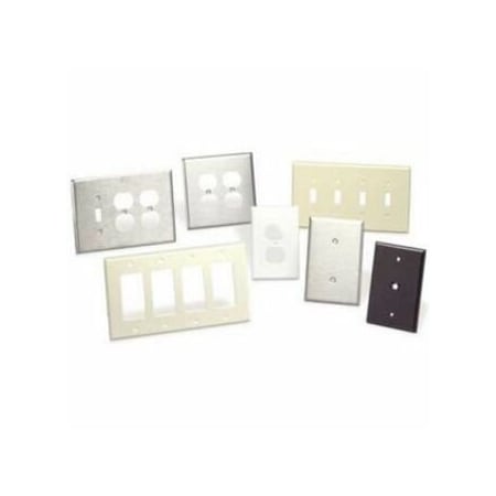 Leviton Decora Wallplate, Midway Size, Gang 3, Gray PJ263-GY