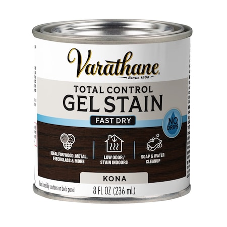 Varathane One Step Water-Based Gel Wood Stain, Kona, 1/2 Pint 245333