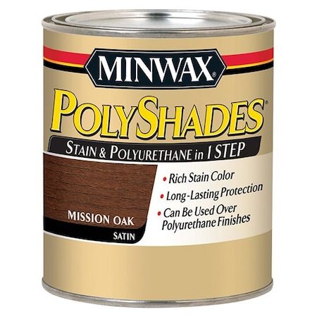 Polyshades 1 Qt Mission Oak Wood Stain And Polyurethane, Satin 61385