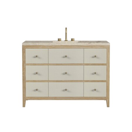 James Martin Vanities Celeste 48" Single Vanity, Sunwashed Oak with Embossed Shagreen, w/ 3 CM Tajnar Eclos Top D604-V48-SHG-3TJR