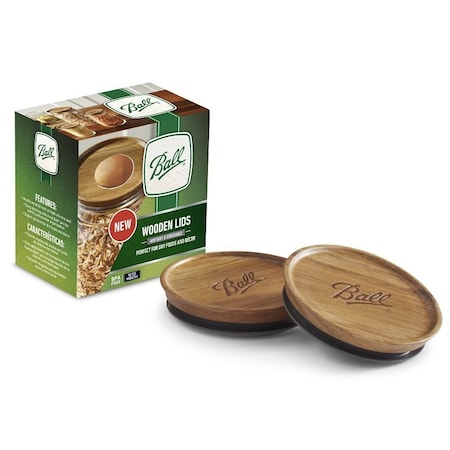 Ball Lid, Wide Mouth, Acacia Wood 2141326
