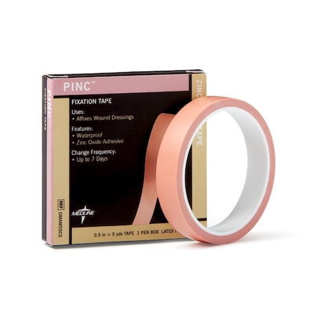 Medline Pinc Zinc Oxide Fixation Tape, 1/2in x 5 yd., 36PK OMAM55CS