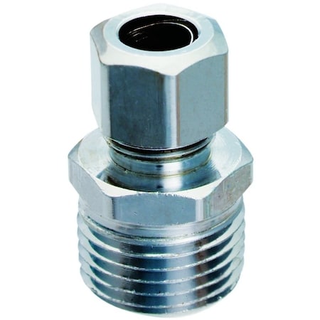 Plumb Pak Straight Adapter, 1/2 x 3/8 in, MIP x Compression, Chrome PP20074LF