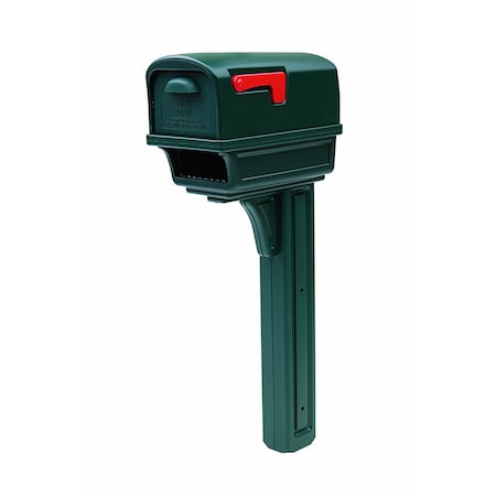 Architectural Mailboxes Gentry All-in-One Plastic Mailbox and Post Combo, Green GGC1G00AM