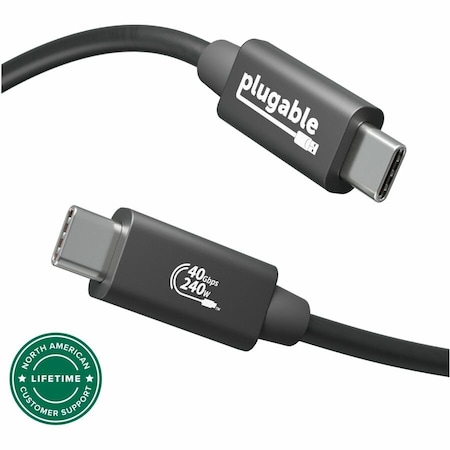 Plugable Technologies Plugable USB4 Data Transfer Cable - 3.28 ft USB-C Data Transfer Cable - 1 USB4-240W-1M
