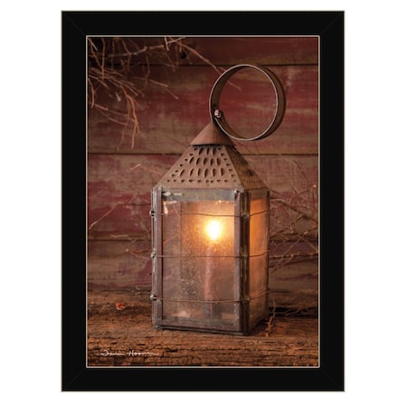 Homeroots Innkeepers Lantern 2 Black Framed Print Wall Art 406874