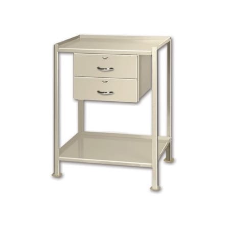 Pucel Utility Table, 24 in W x 36 in D x 31 in H, Two Shelves with Two Drawers, Light Blue TU-2436-2-2D