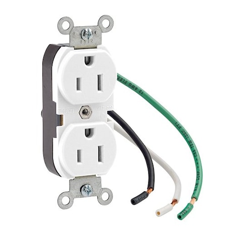 Leviton Leaded Dup 15A 125V Self-Gr Gry 5262-LW