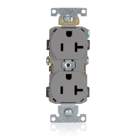 Leviton Duplex Receptacle Outlet, 20A, Gray, 125V CR020-GY