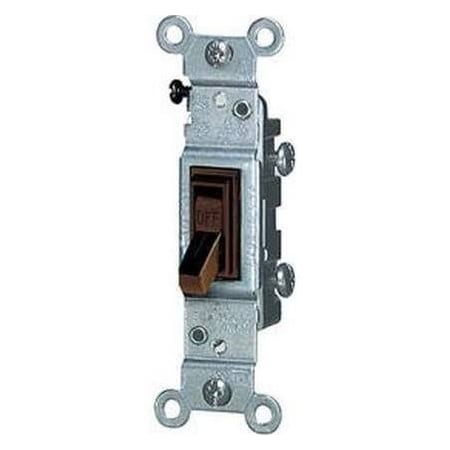Leviton Toggle Switch, 15 Amp, 120 Volt, Brown 1453-CP