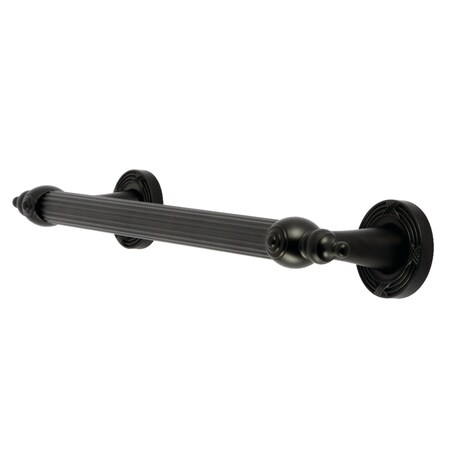 Kingston Brass 12" x 1" O.D. Brass Decorative Grab Bar, Matte Black DR710120