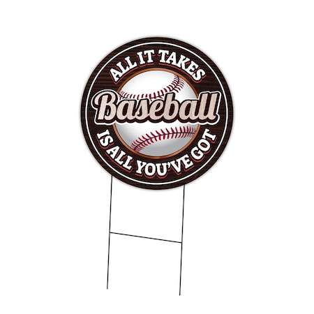 Signmission Baseball Double Sided Corrugated Plastic Circle Yard Sign C-24-CIR-DS-WS- Baseball