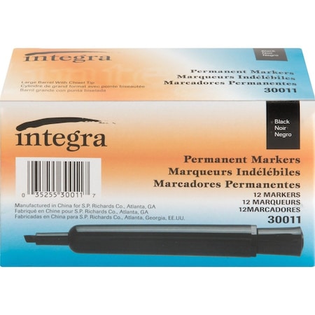 Integra Black Permanent Marker, 12 PK ITA30011